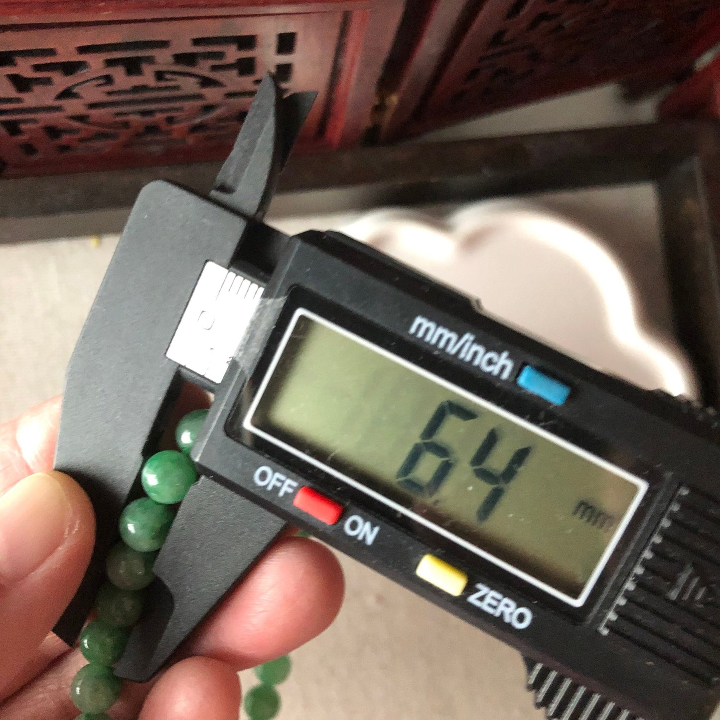 6.4 mm Jadeite Jade Icy Gradient Green Round Bead Bracelet 29pcs.