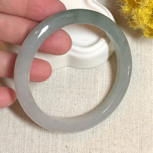 53.1mm Grade A Icy Tint blue Green Jadeite Jade Bangle