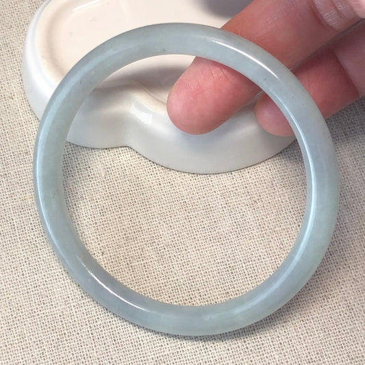 55.6mm Grade A Icy Tint Blue Jadeite Jade Bangle