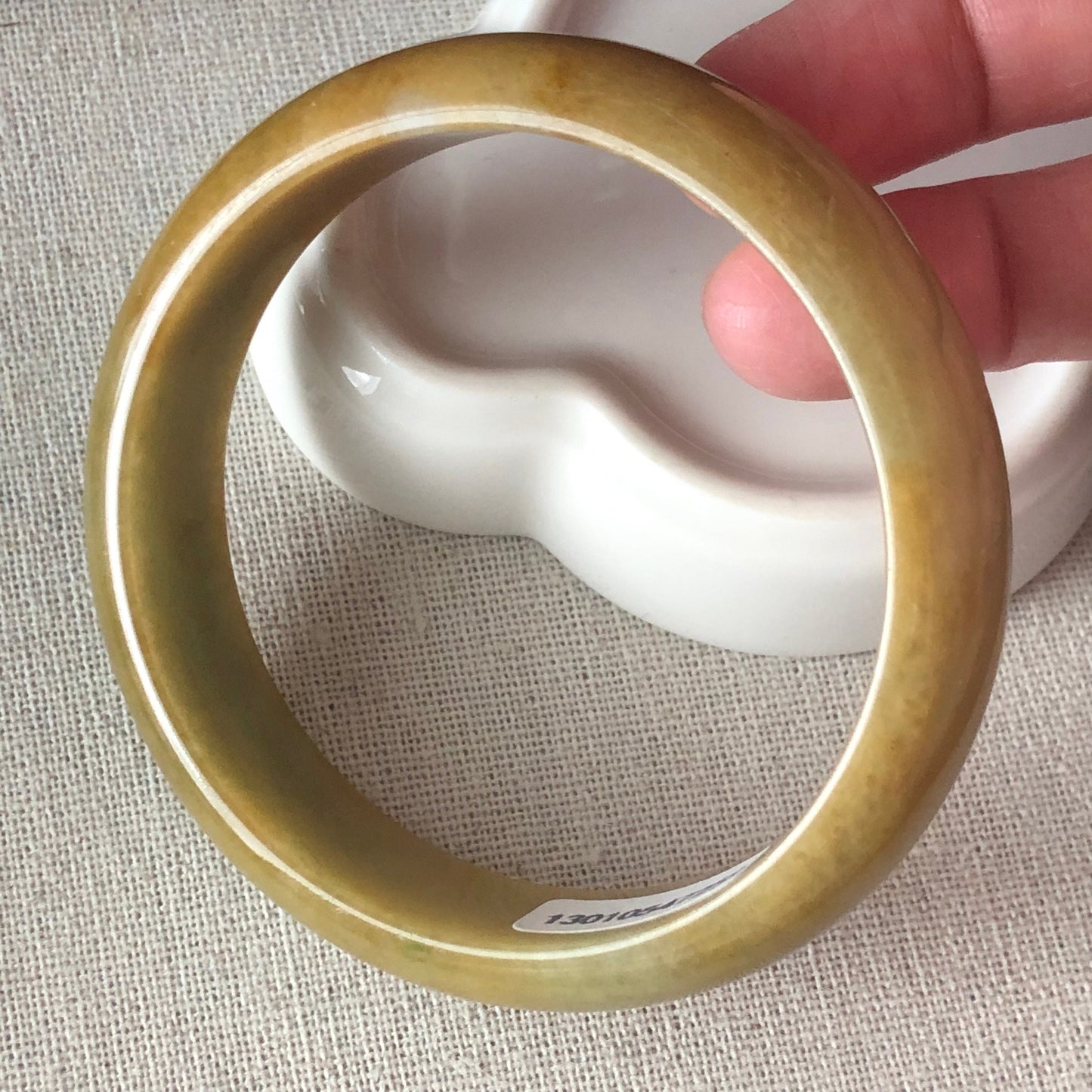 58mm Grade A Earthy Yellow Brown Jadeite Jade Bangle