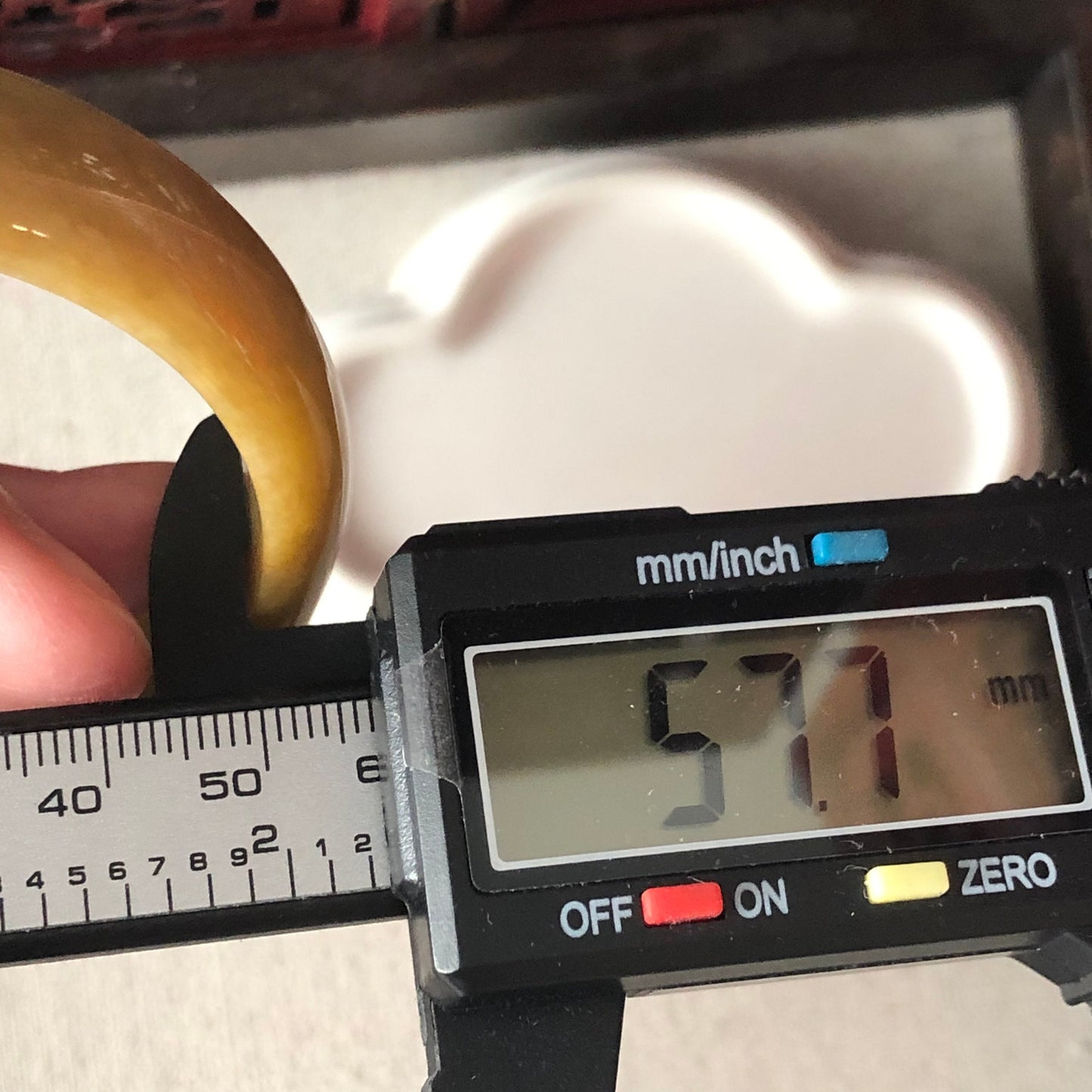 58mm Grade A Earthy Yellow Brown Jadeite Jade Bangle