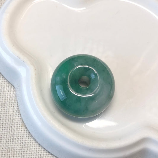 20.4mm Jadeite Jade Green Gradient Peace Donut Pendant