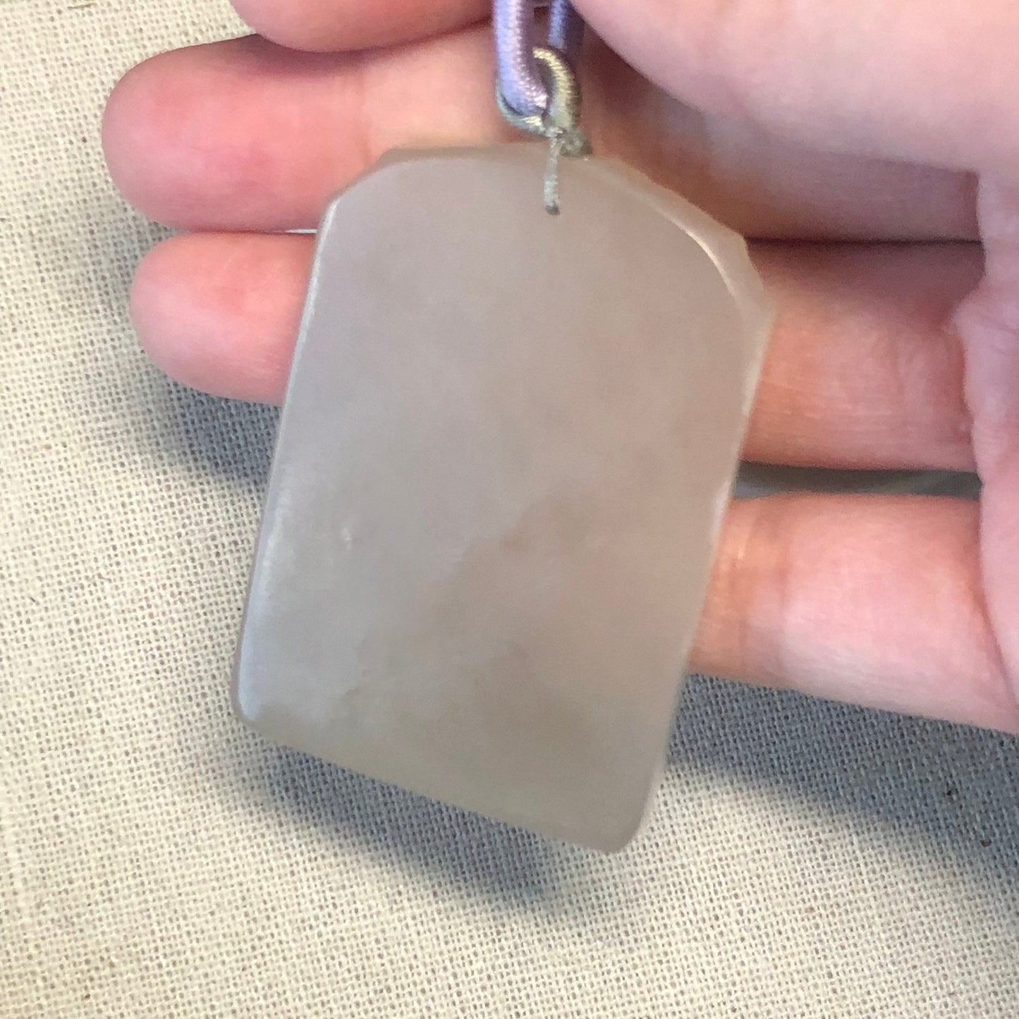 50.8mm Smokey Pink Hetian Nephrite Jade Carved Landscape Scenery Pendant