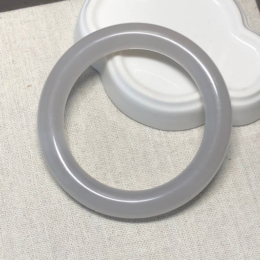 Reserved: 55-57mm Grade A Icy Smokey Lavender  Hetian Nephrite Jade Round Bangle