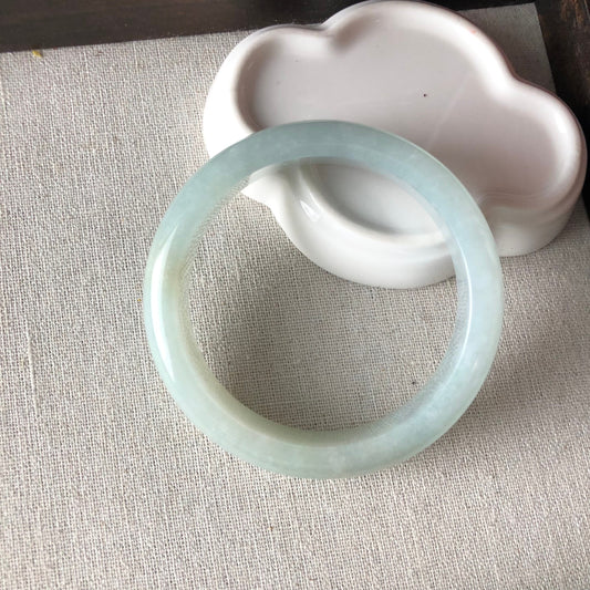57.5 mm Jadeite Jade Icy Tint Yellow Blue Bangle