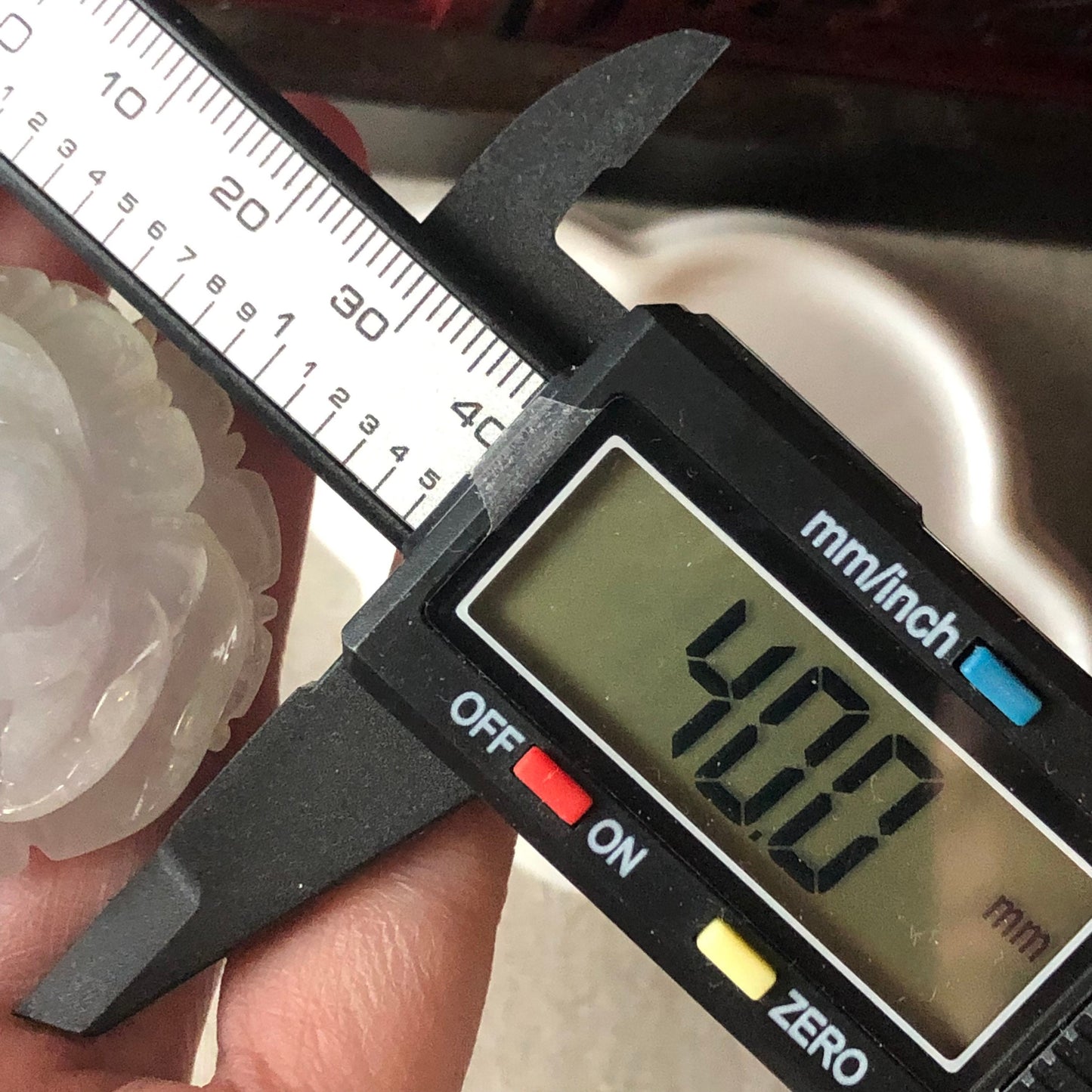 40 mm Grade A  Icy Glutinous Fine Floral Jadeite Jade Pendant