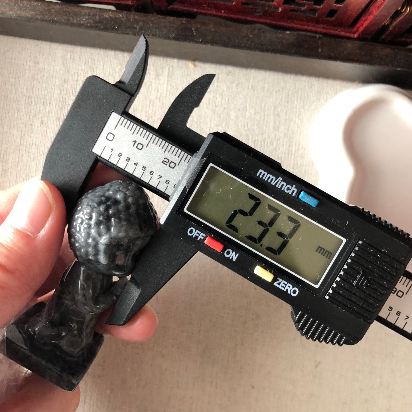 59.4 mm Carved Wuji Black Grey Praying Baby Buddha Jadeite Jade Statue Display