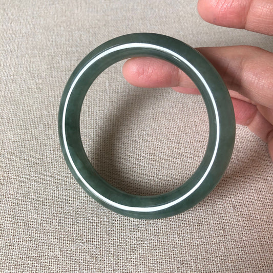 56-58 mm Jadeite Jade Icy Blue Green Bangle