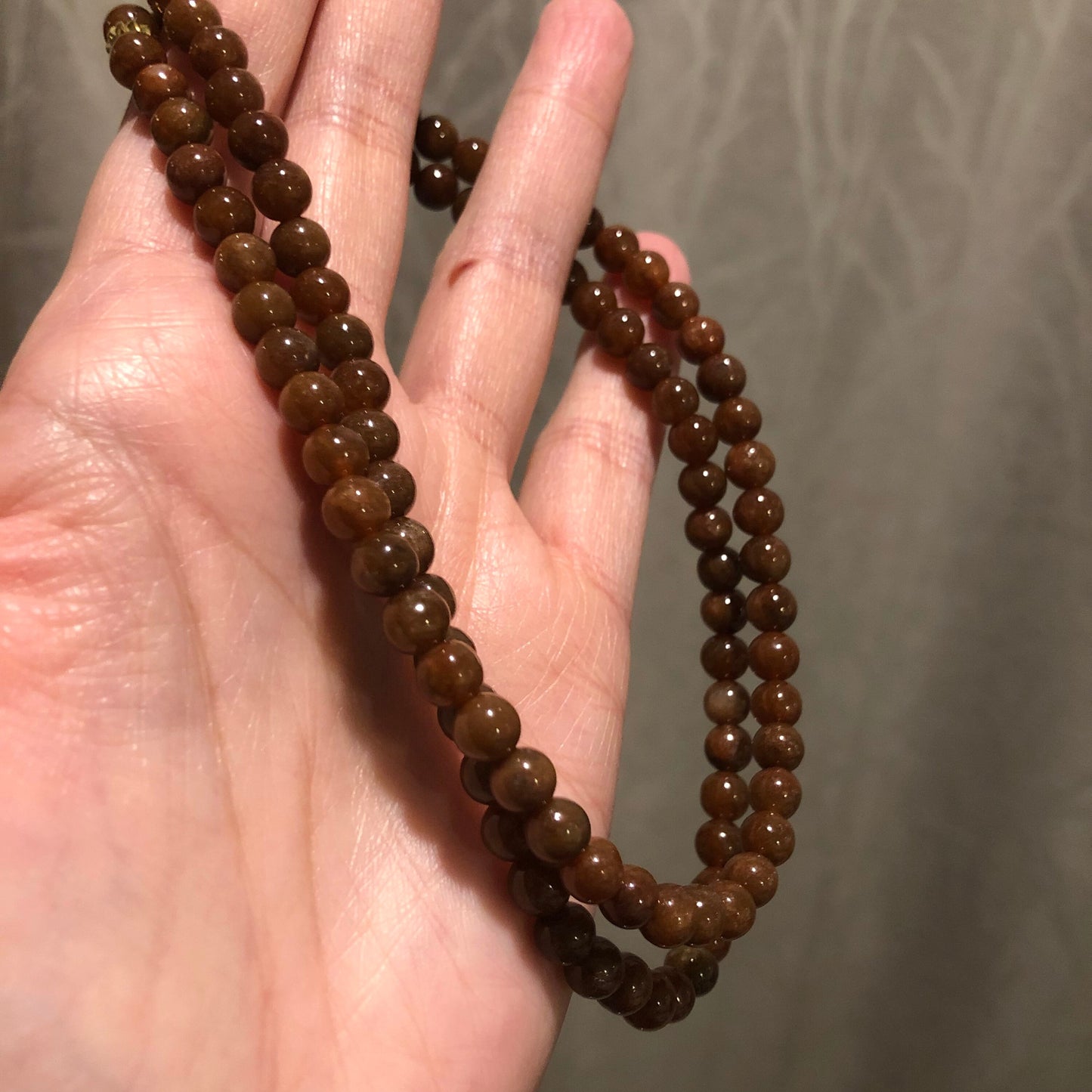 6mm Icy Yellow Brown Jadeite Jade Bead Bracelet Necklace