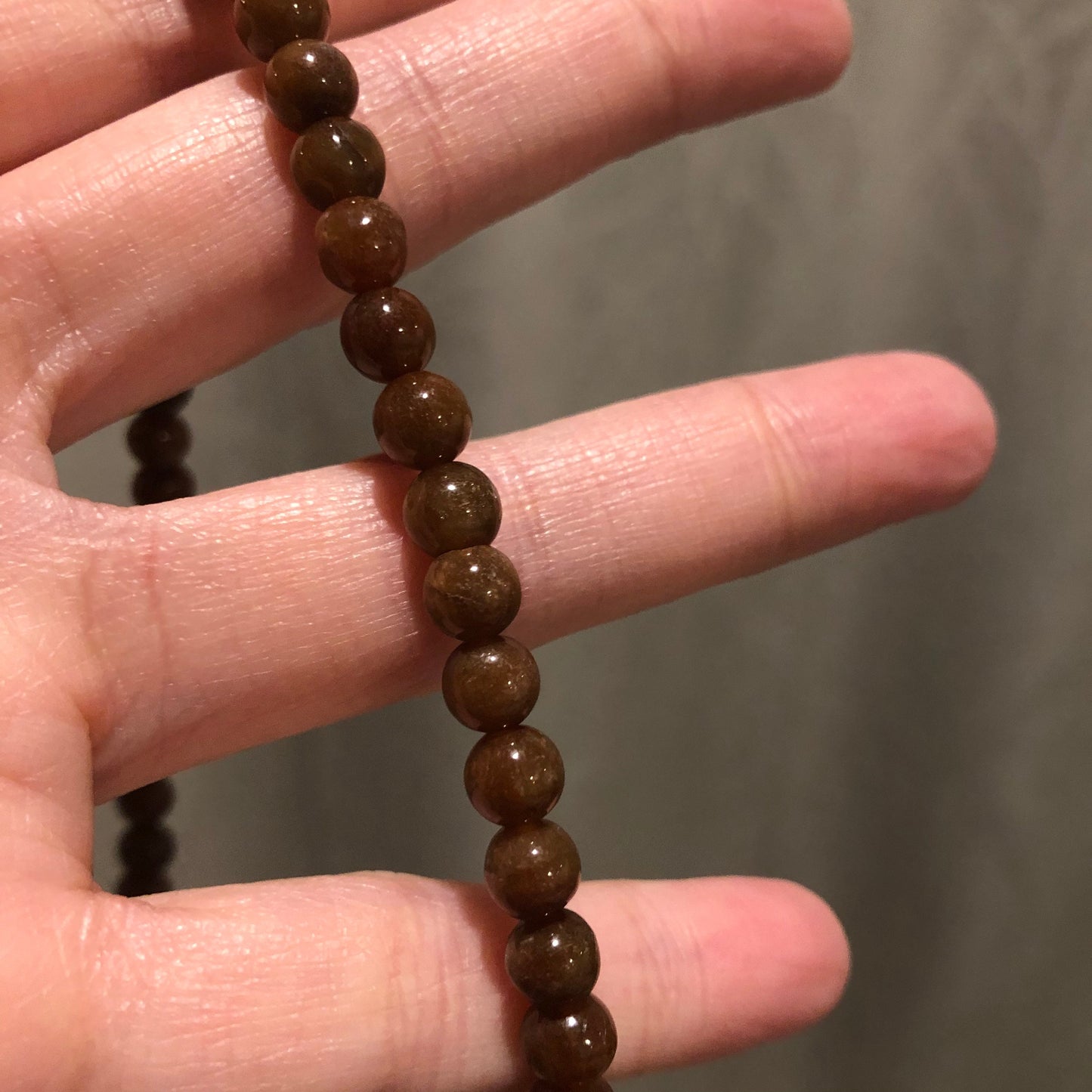 6mm Icy Yellow Brown Jadeite Jade Bead Bracelet Necklace