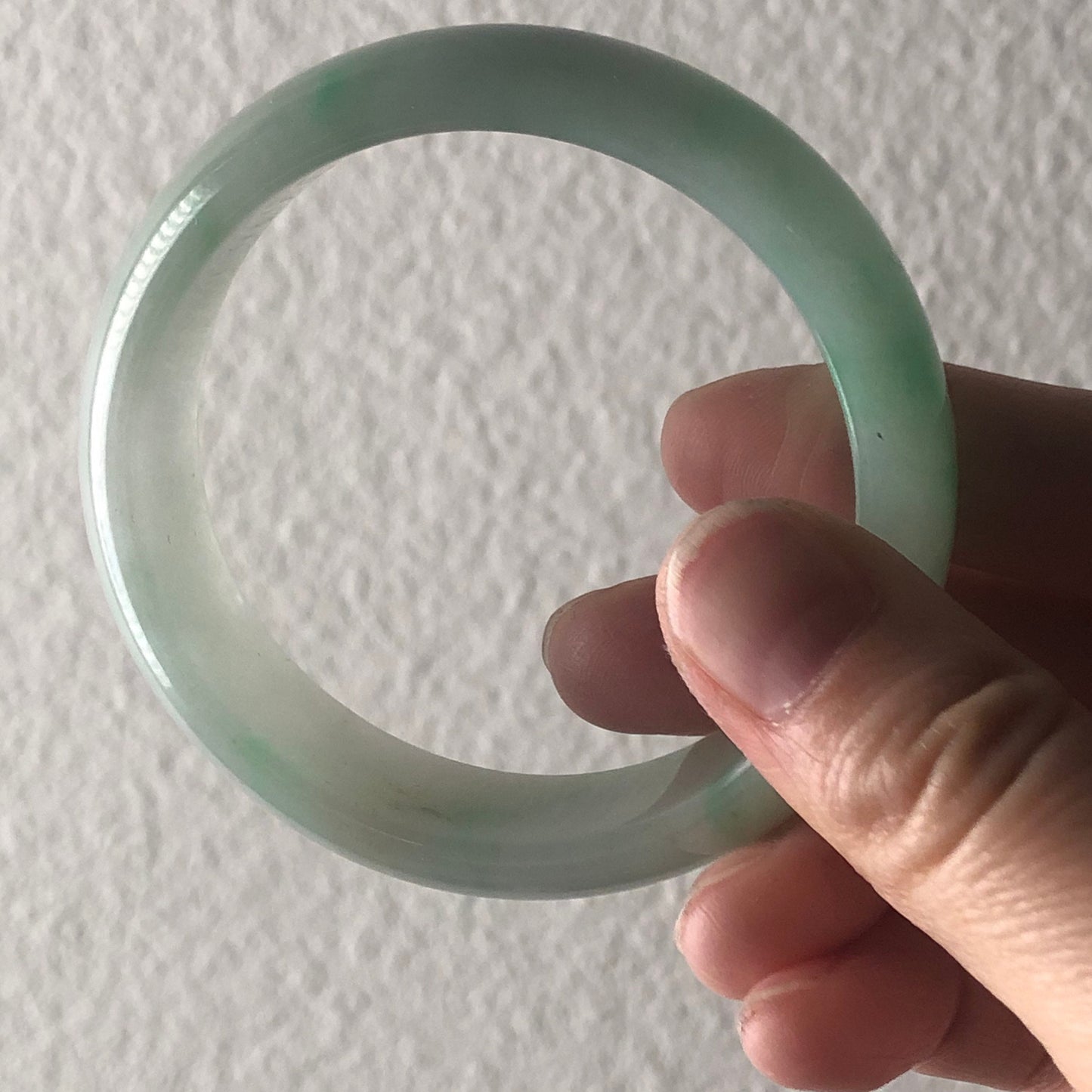 55mm Big Yang Green Yellow Float Flower Jadeite Jade Bangle