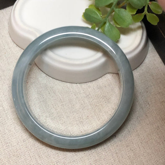 56mm Earthy Blue Jadeite Jade Bangle