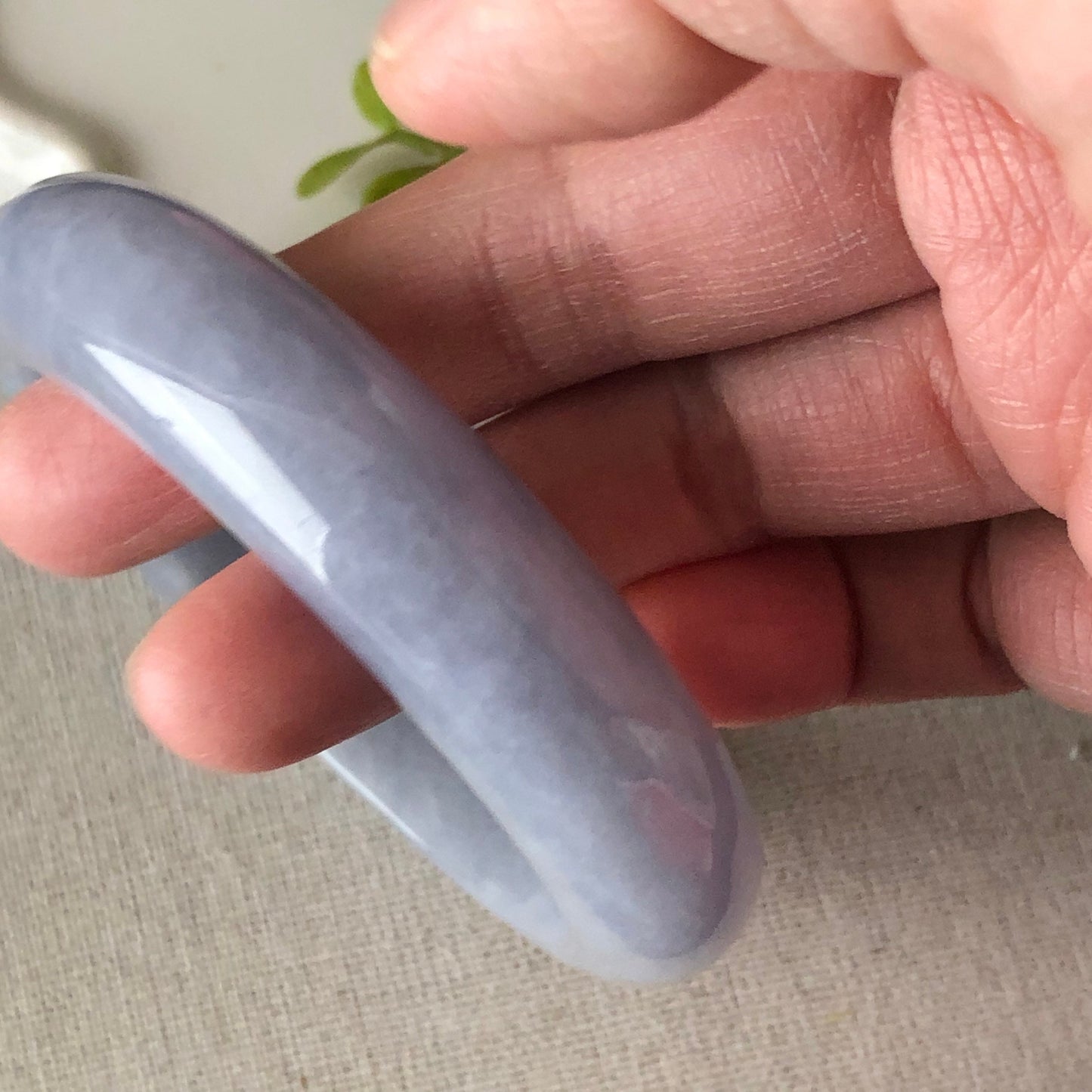 57.6mm Jadeite Jade Earthy Lavender Bangle
