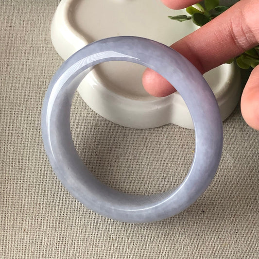 56.8mm Jadeite Jade Earthy Lavender Bangle