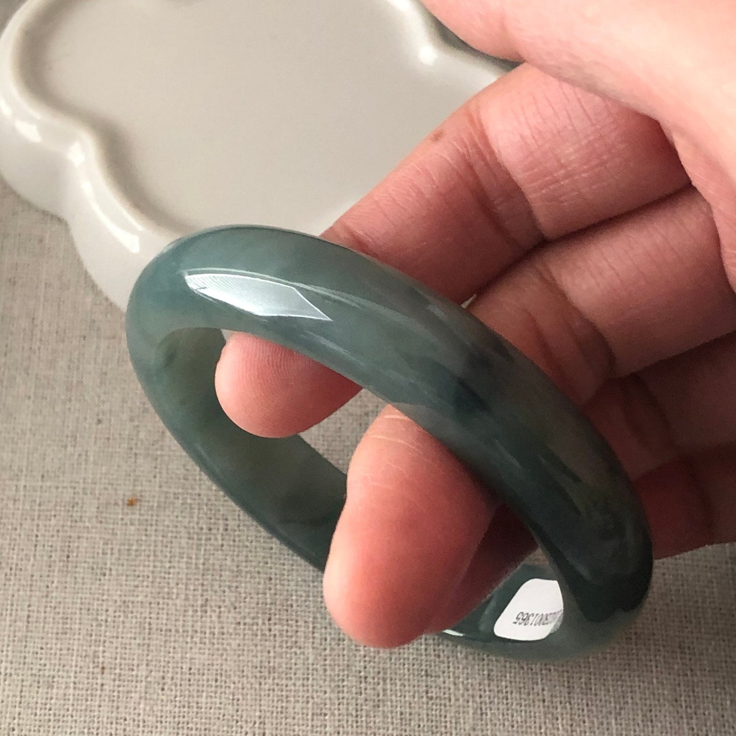 56 mm Jadeite Jade Icy Blue Green Bangle