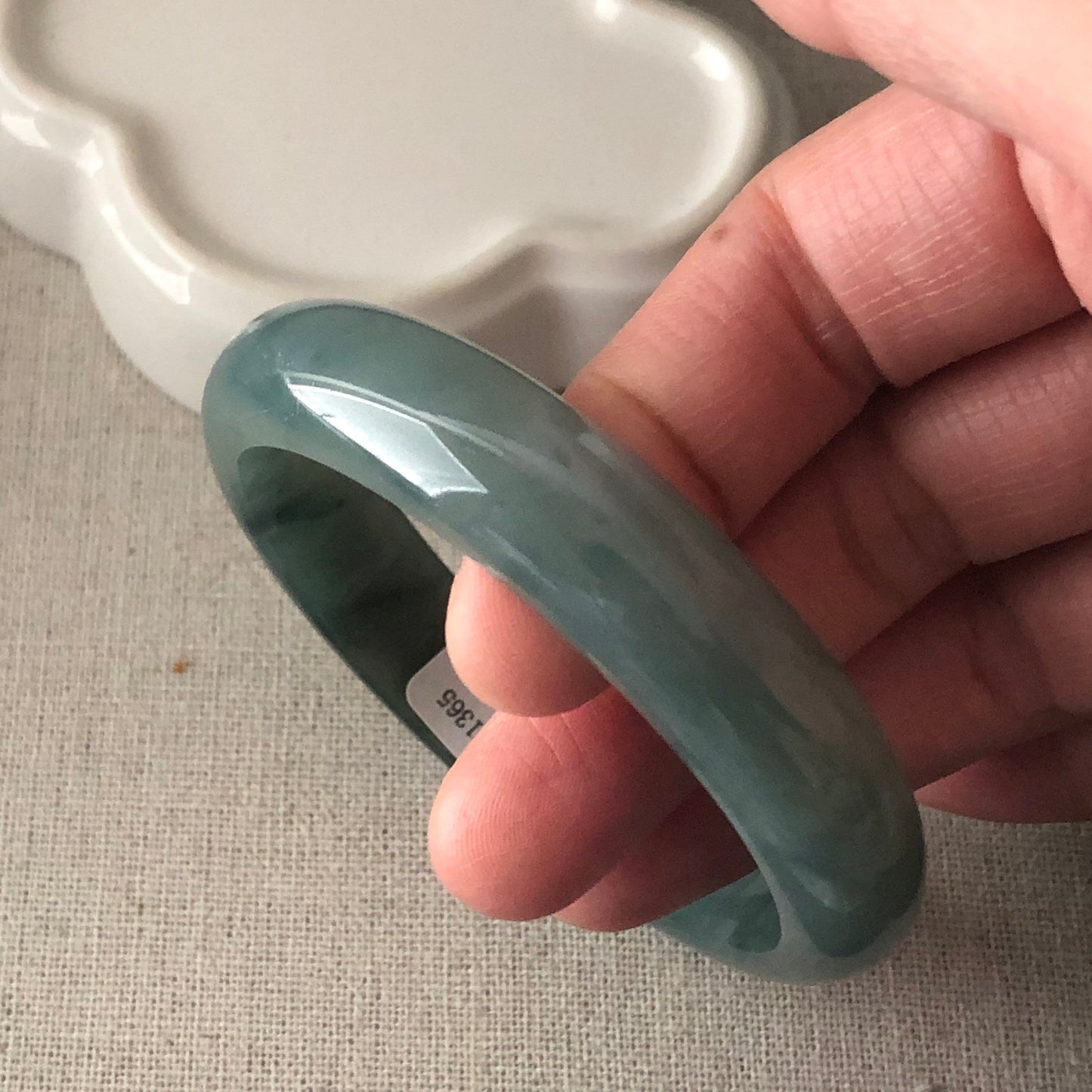 56 mm Jadeite Jade Icy Blue Green Bangle