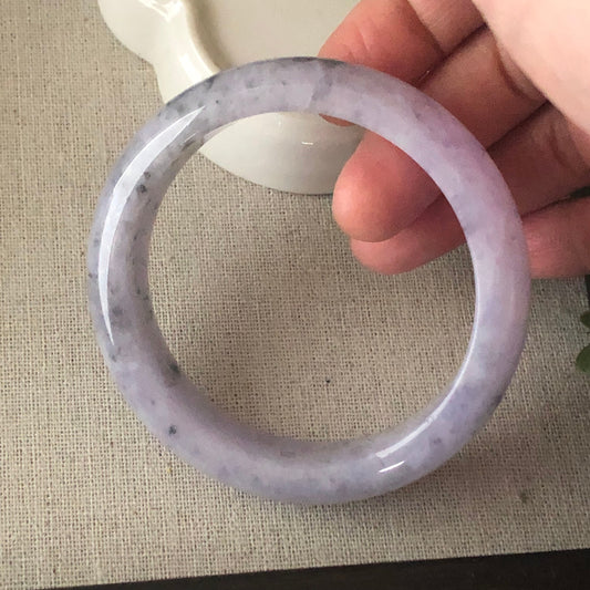 57mm Jadeite Jade Earthy Wuji Lavender Bangle