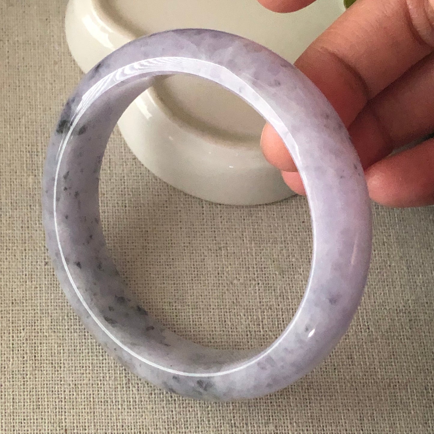 57mm Jadeite Jade Earthy Wuji Lavender Bangle