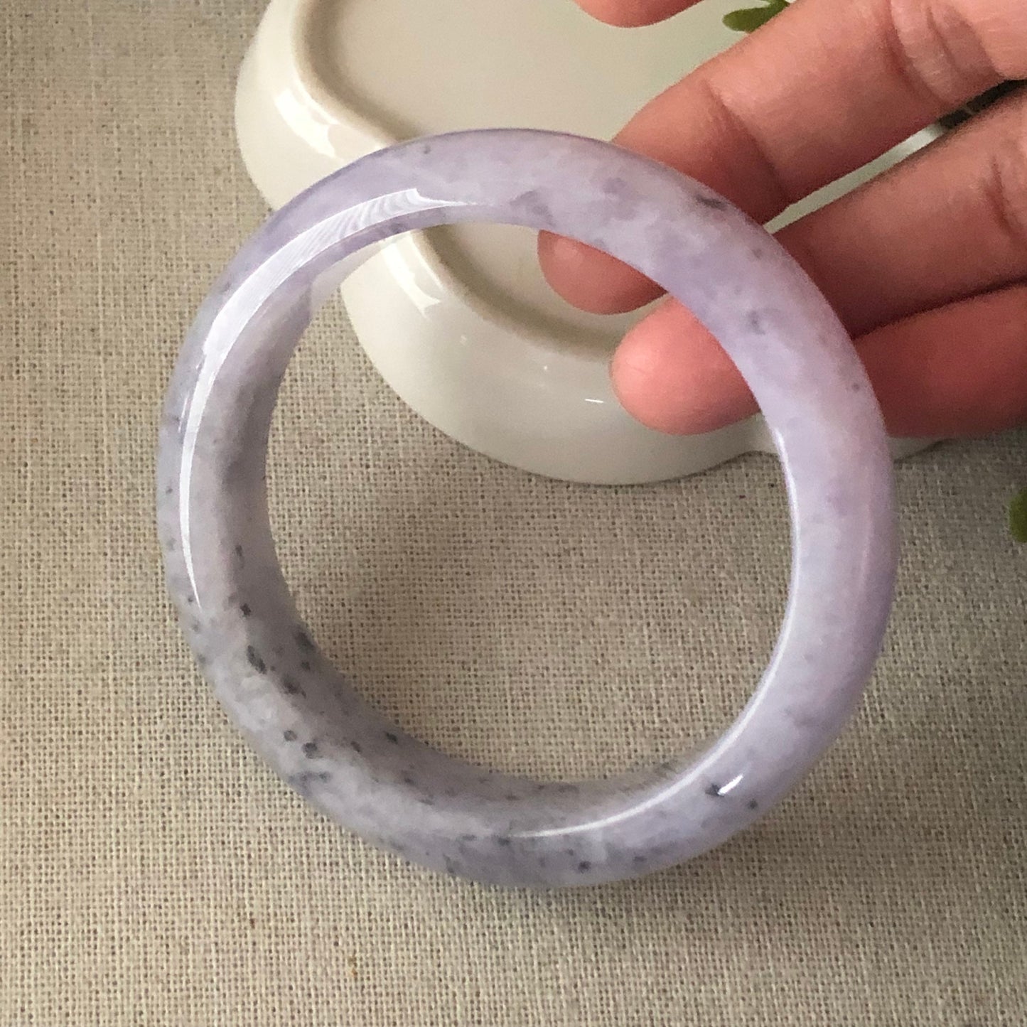 57mm Jadeite Jade Earthy Wuji Lavender Bangle