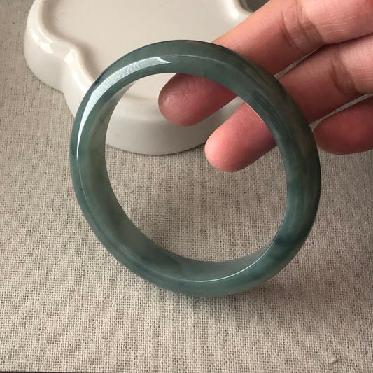 56 mm Jadeite Jade Icy Blue Green Bangle