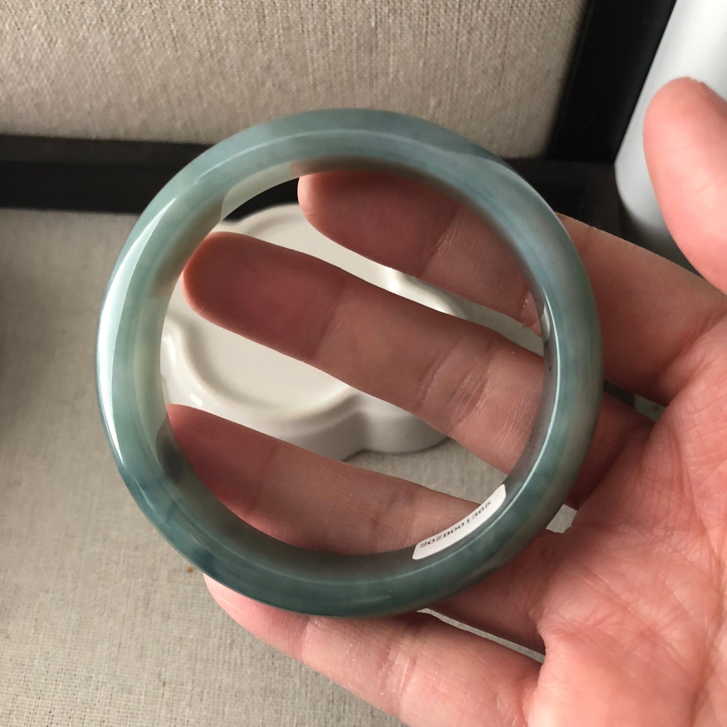 56 mm Jadeite Jade Icy Blue Green Bangle