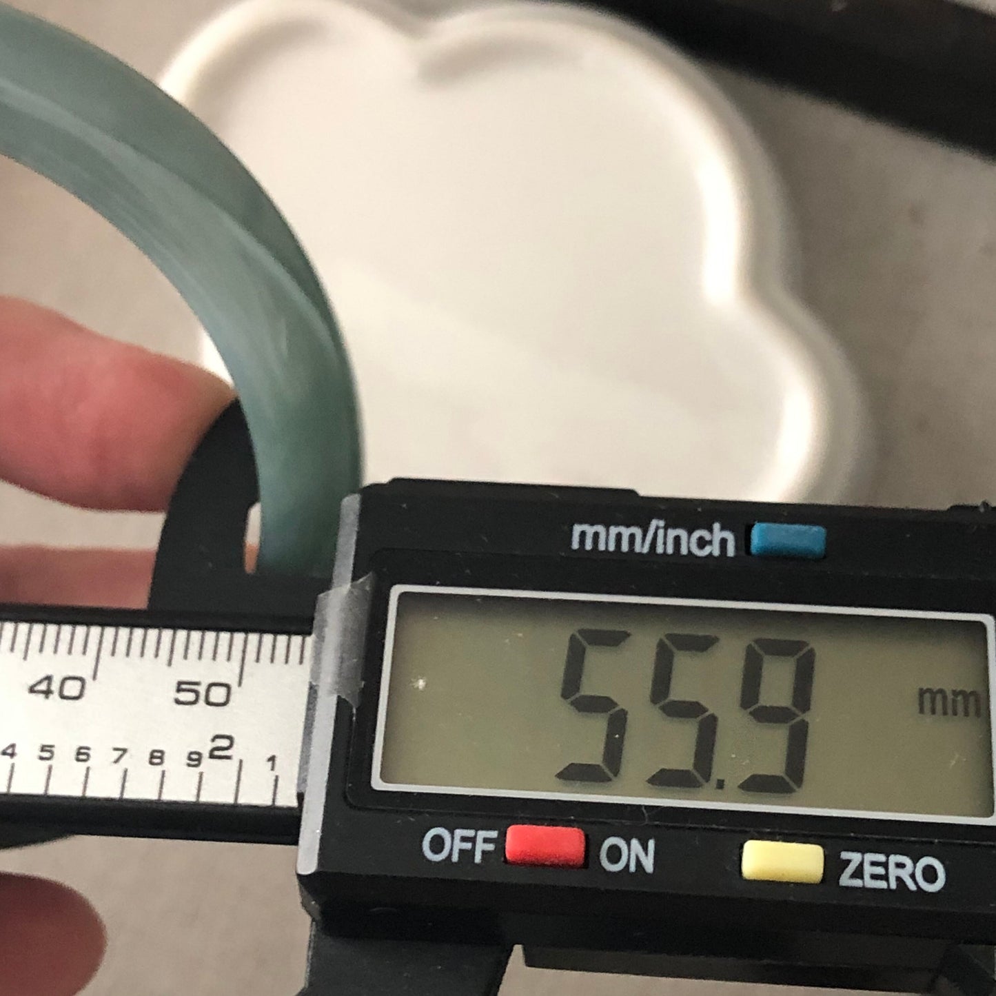 56 mm Jadeite Jade Icy Blue Green Bangle