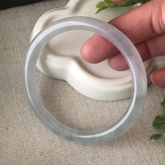 54-55 mm Jadeite Jade Icy Tint Green Bangle