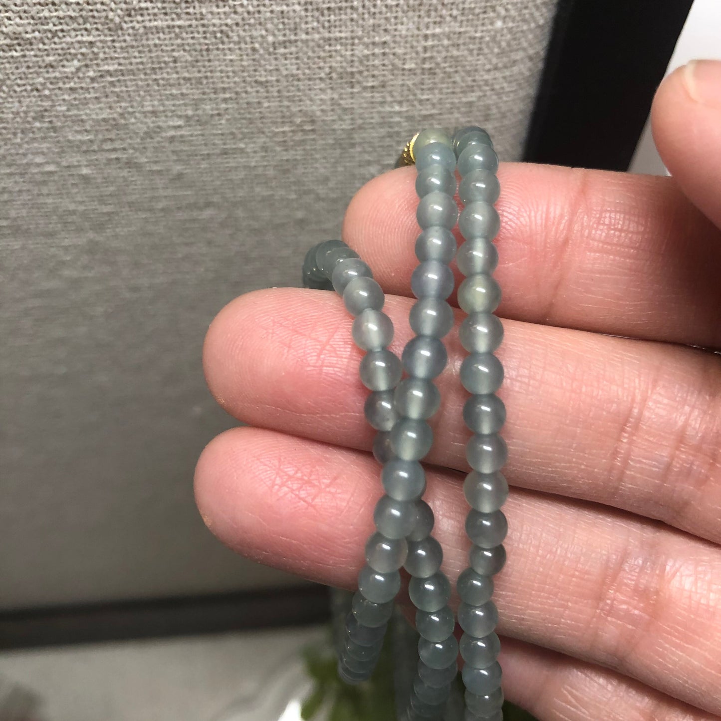 Reserved. 4mm Jade Jadeite High Icy Blue Glossy  Round Bead Necklace Bracelet