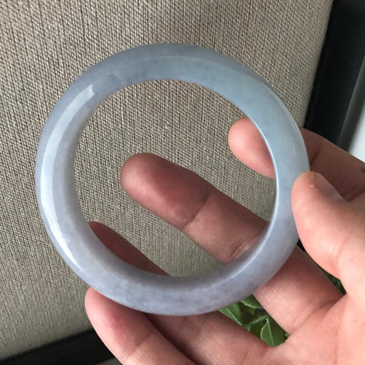 56 mm Jadeite Jade Sky Blue Lavender Earthy Duo Color Bangle