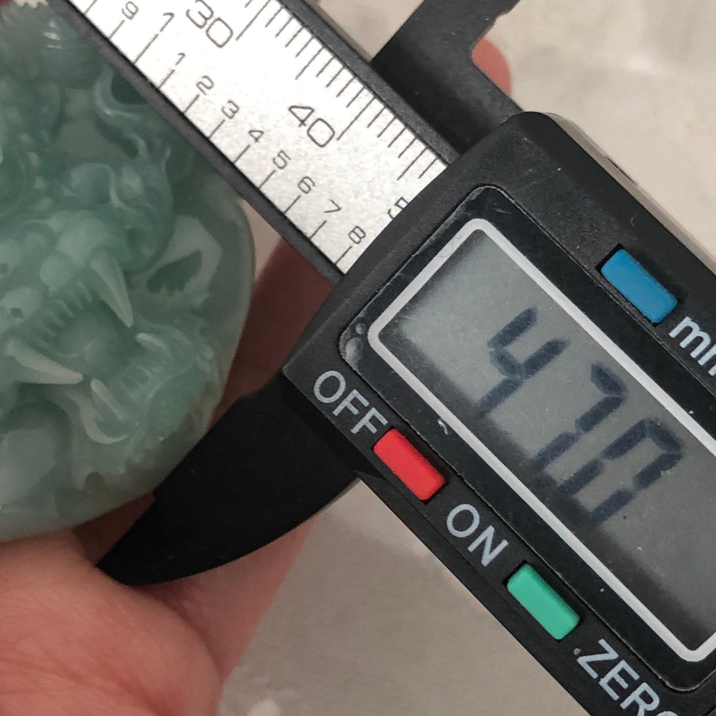 47 mm Icy Green Jadeite Jade Carved Dragon Pendant