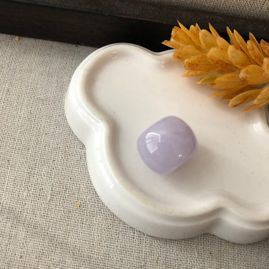 17.3mm Icy Tint Lavender Jadeite Jade Bead  Donut Pendant