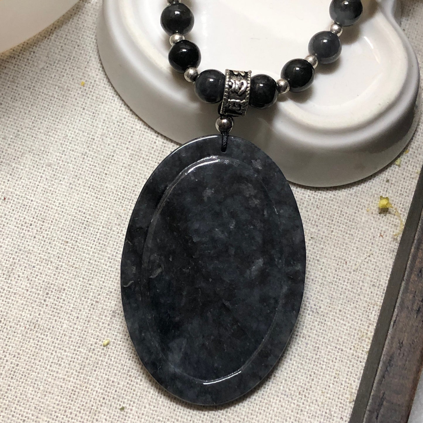 50 mm Icy Wuji Jadeite Jade Carved Dragon Head Pendant