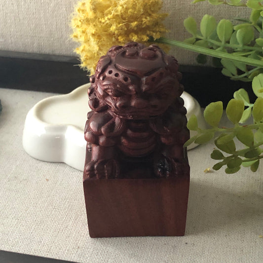 70mm Wooden Carved Dragon Statue Display NOT JADE