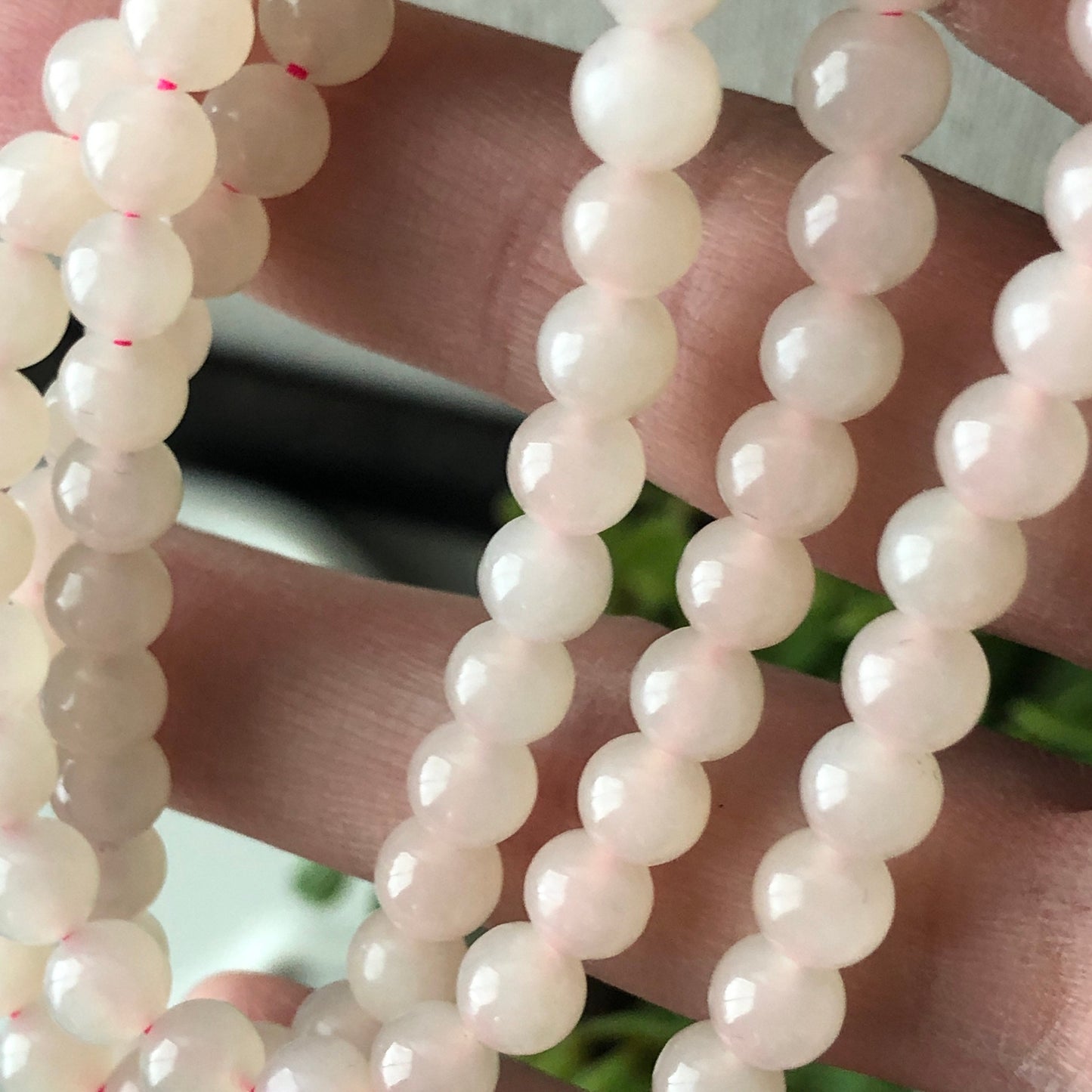 5.8mm Hetian Jade Glossy Icy Round Bead Necklace Bracelet