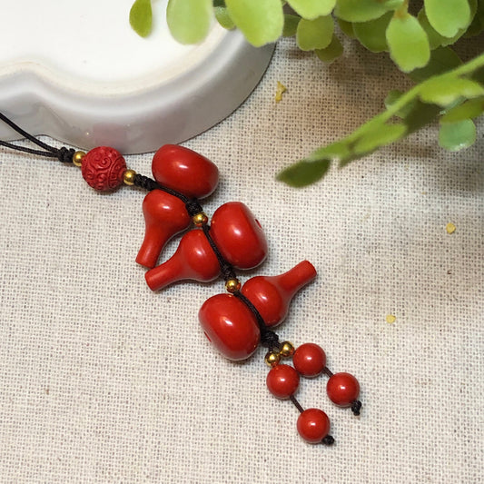 27 mm Cinnabar Red Hulu Gourd Charm