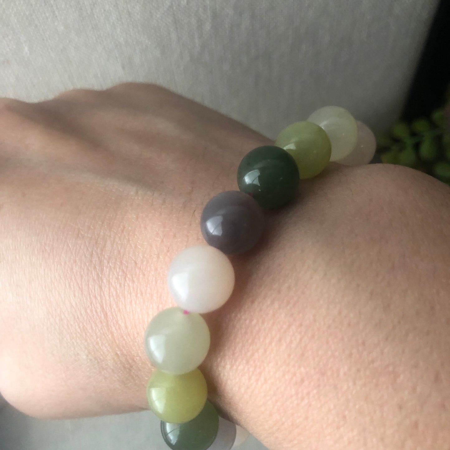 10 mm Assorted Hetian Jade Bead Bracelet