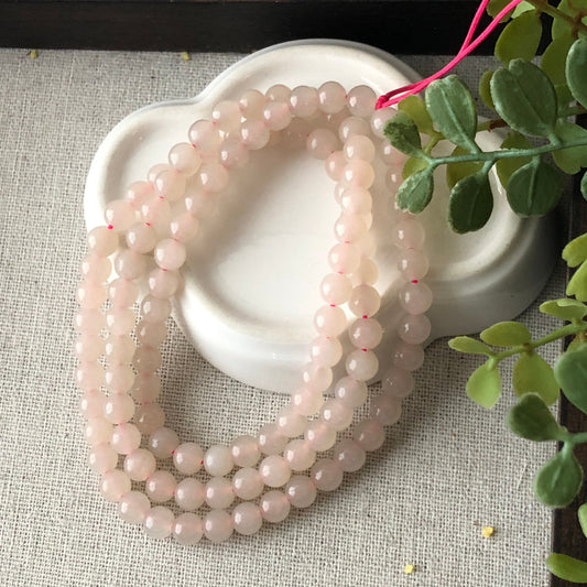 5.8mm Hetian Jade Glossy Icy Round Bead Necklace Bracelet