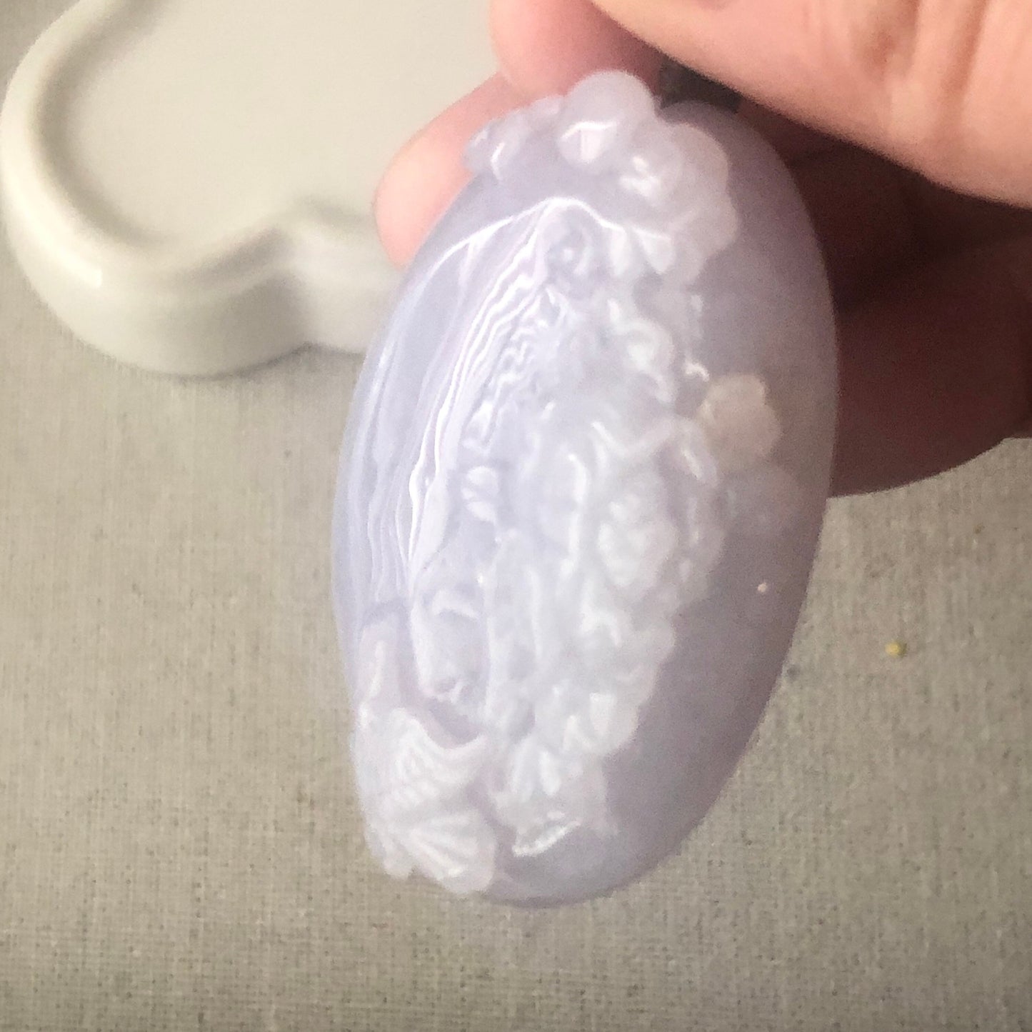 50 mm Icy Lavender Glutinous Fine Floral Jadeite Jade Pendant