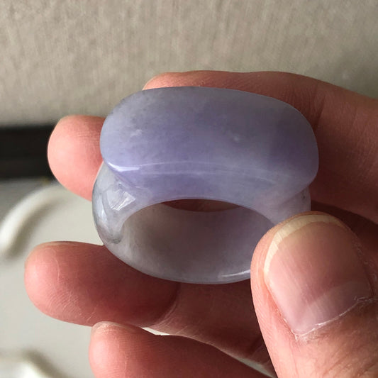 Us size 10-11 Jadeite Jade Lavender Raised Band Ring