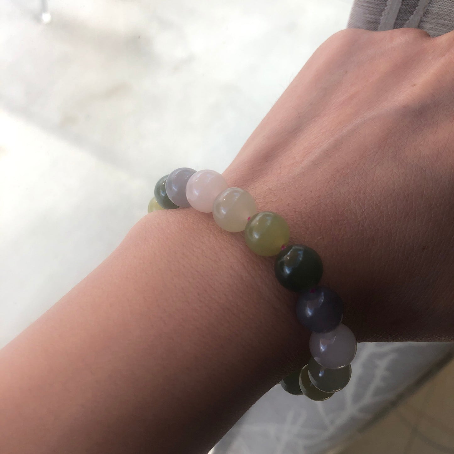 10 mm Assorted Hetian Jade Bead Bracelet