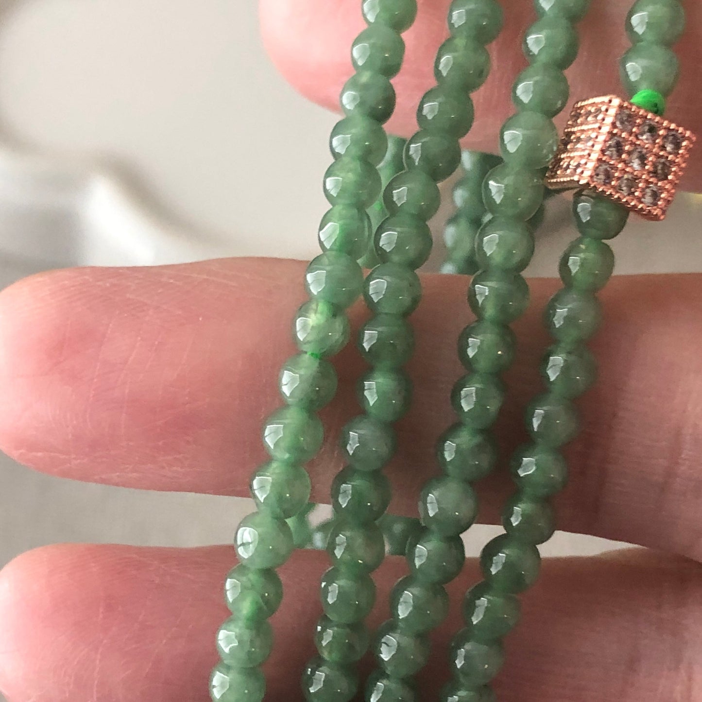 3.5mm Jade Jadeite Icy Green Round Bead Necklace Bracelet