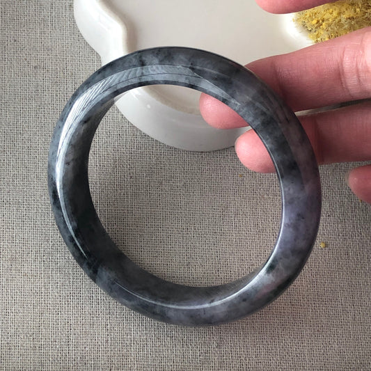 60mm Jadeite Jade Wuji Lavender Bangle