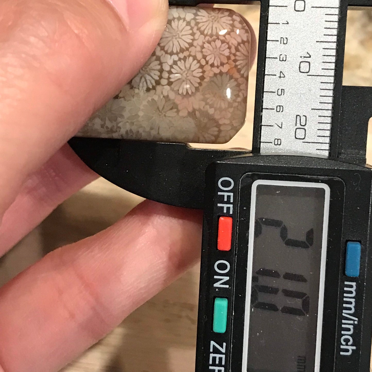 38.7mm Beige Pink Fossil Coral Pendant with Neck Rope Tie BC003