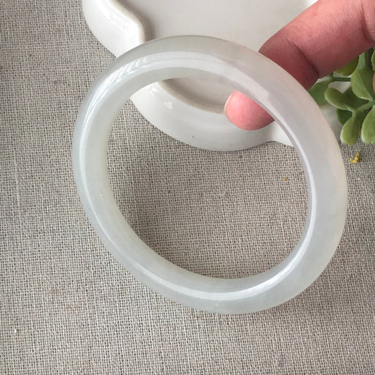56mm Hetian Nephrite Jade Icy Bangle