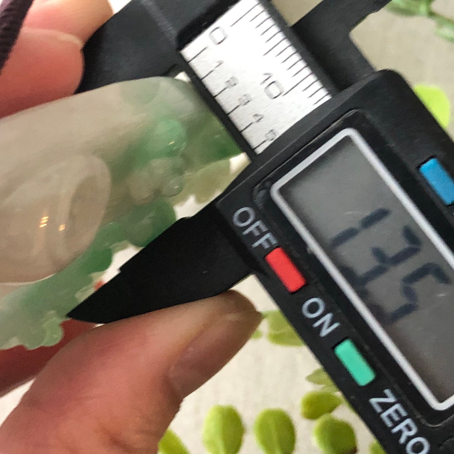 46.6 mm Green Jadeite Jade Carved Bird  Flower Scenery Pendant