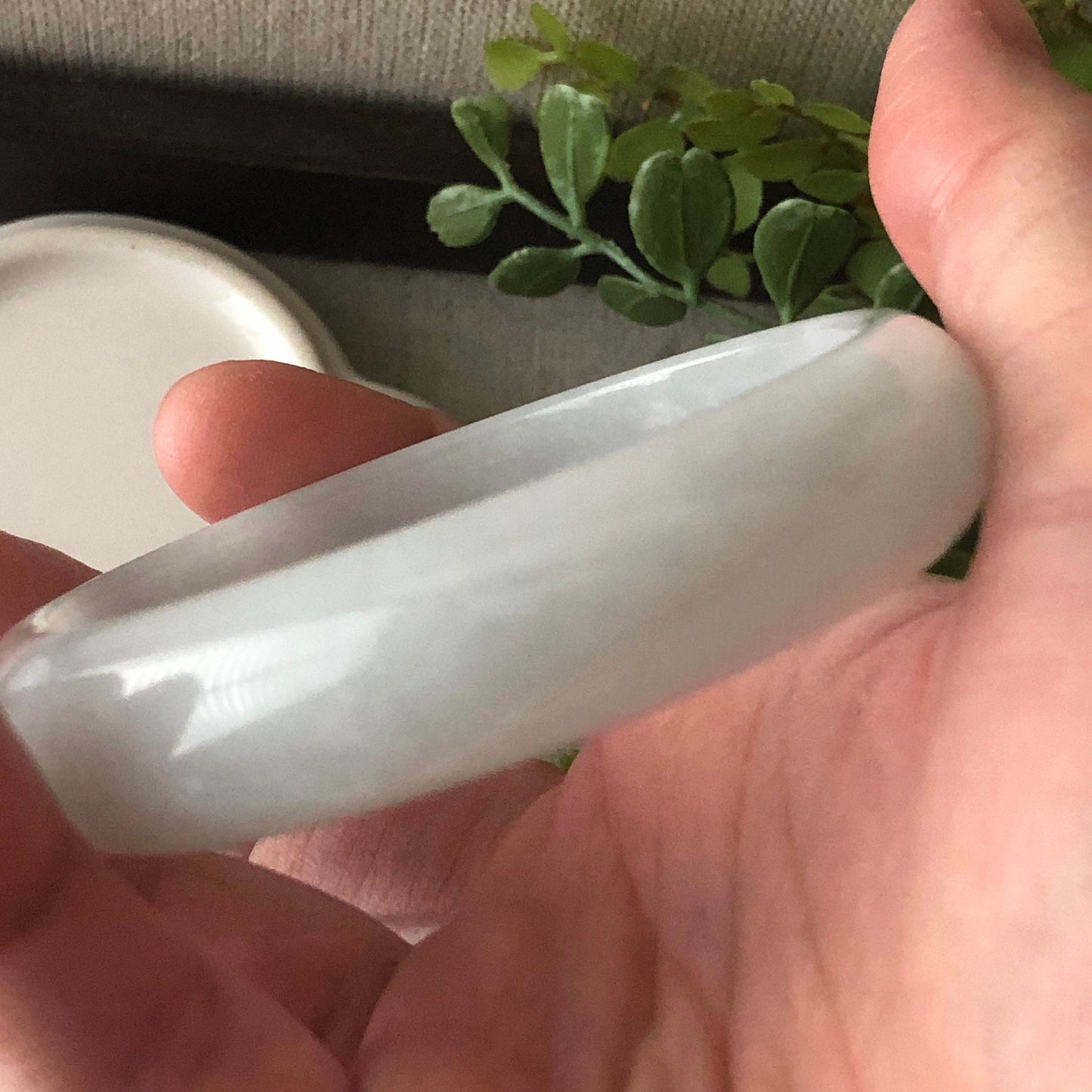 58mm Milky White Tint Blue Jadeite Jade Bangle