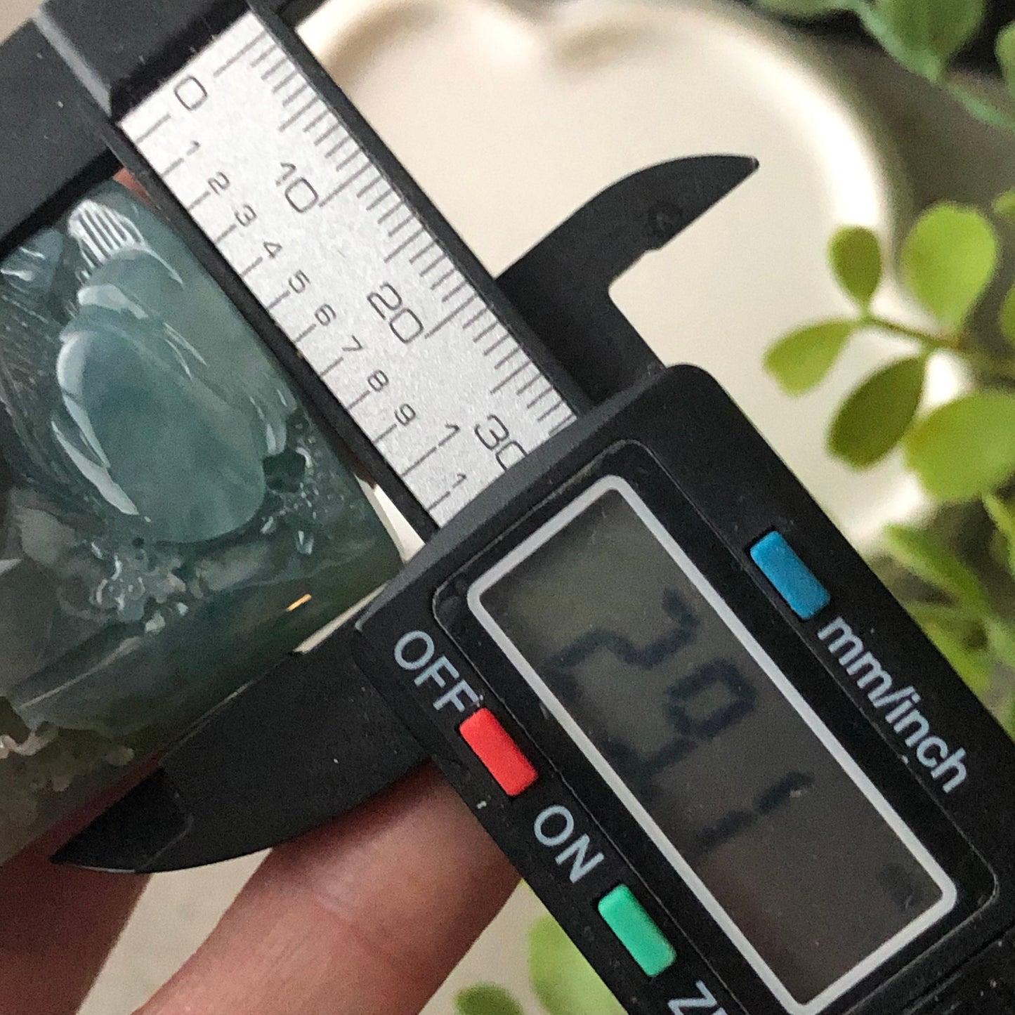 54.6 mm Blue Green Jadeite Jade Carved Landscape Trees Pendant