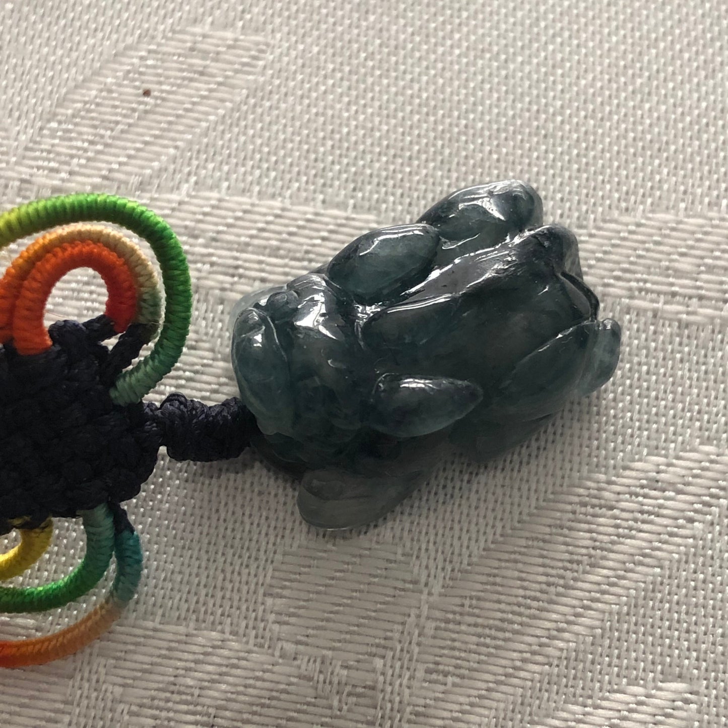 20mm Icy Navy Blue Jadeite Jade Carved Pixiu Pendant Bracelet Charm