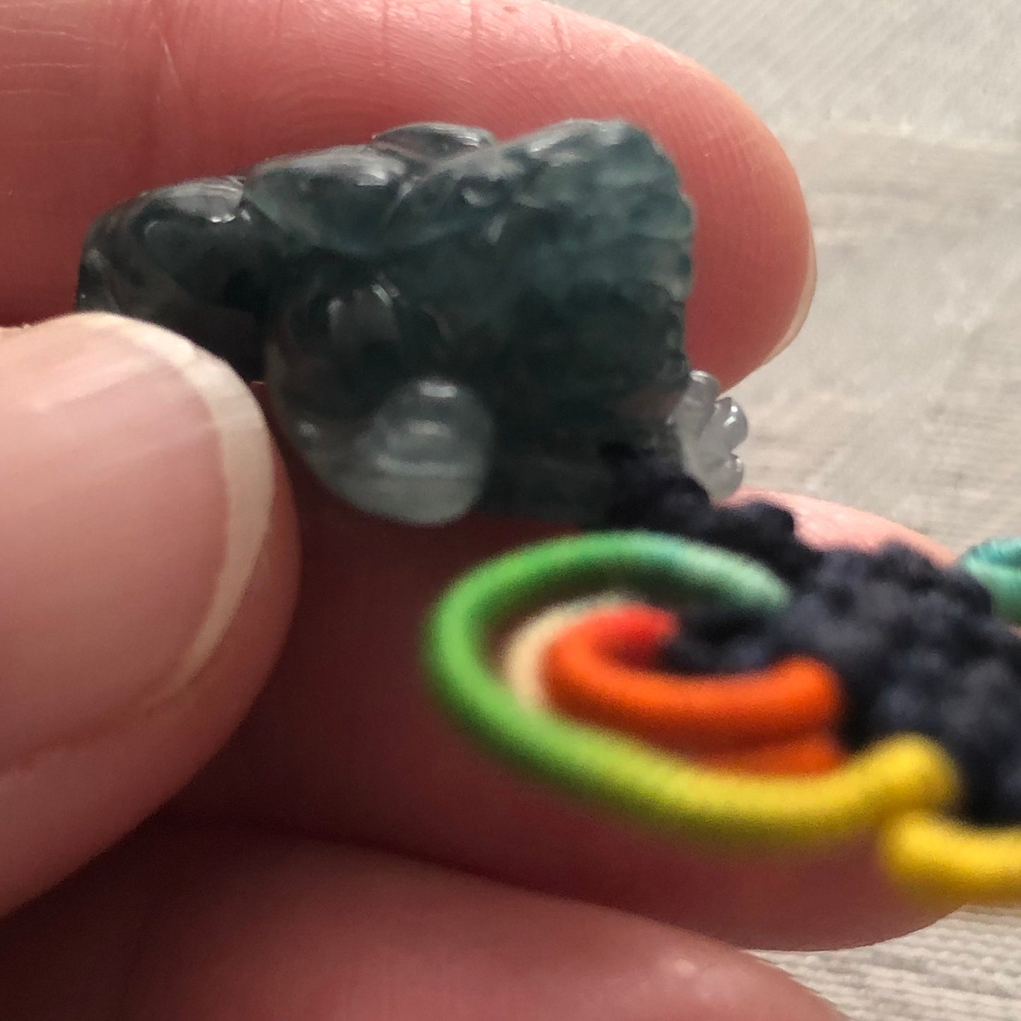 20mm Icy Navy Blue Jadeite Jade Carved Pixiu Pendant Bracelet Charm