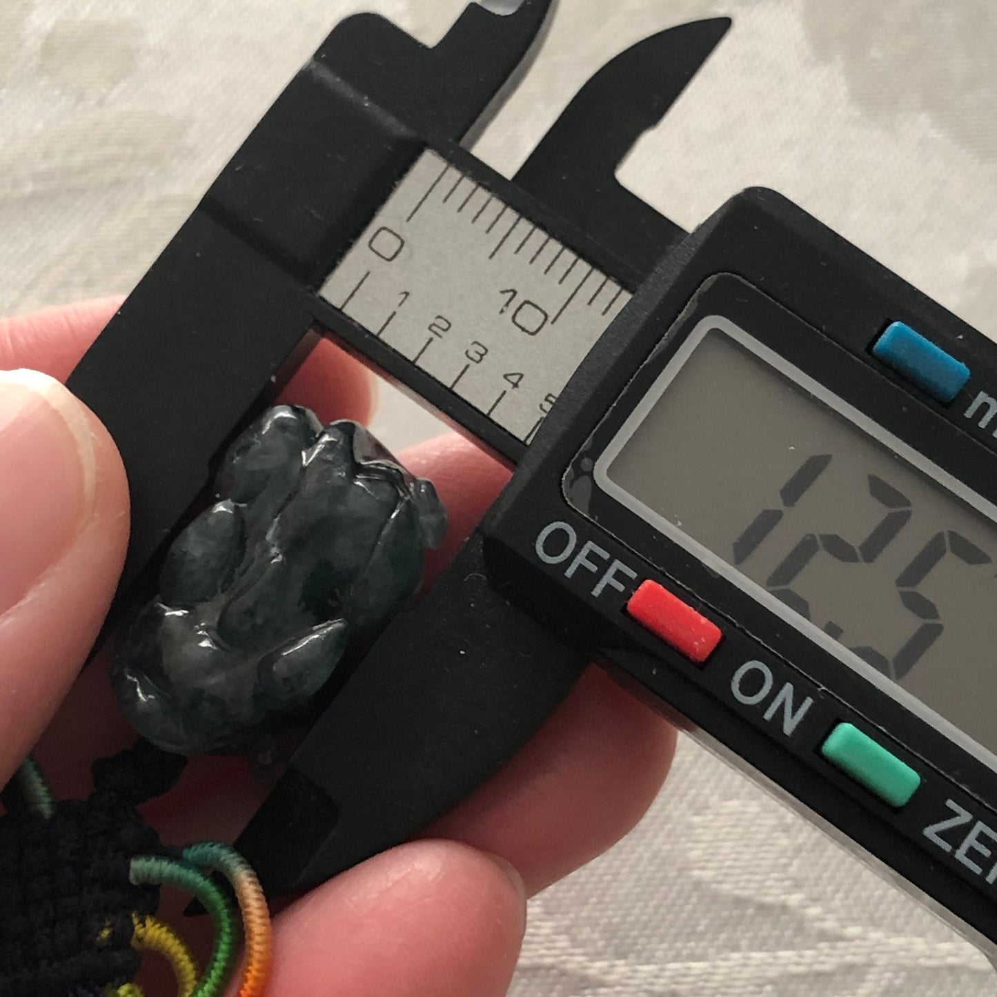 20mm Icy Navy Blue Jadeite Jade Carved Pixiu Pendant Bracelet Charm